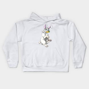 Bobtail BunnyCat: Cream Point (White) Kids Hoodie